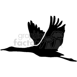 Silhouette crane flying wings up clipart. Commercial use image # 130303