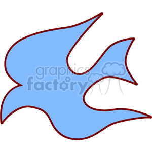clipart - Blue silhouette of dove.