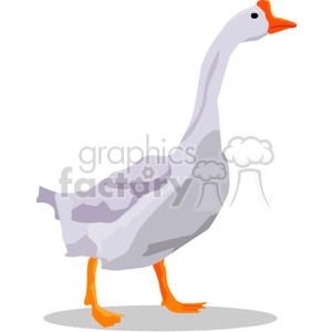 White goose standing straight animation. Royalty-free animation # 130430
