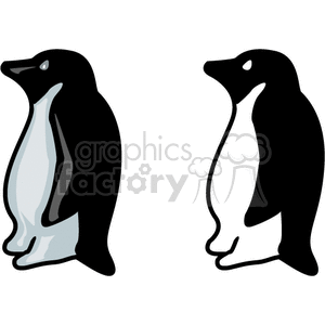 Two penguins, slight color variation clipart. Royalty-free image # 130574