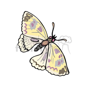 yellow and green winged butterfly clip art