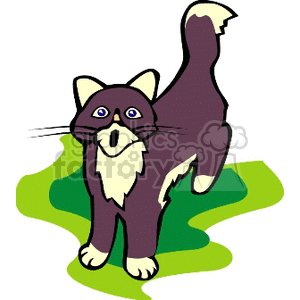 Fluffy kitten meowing  clipart. Royalty-free image # 130985