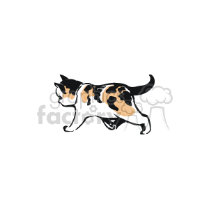 Playful calico kitten  clipart. Commercial use image # 131178