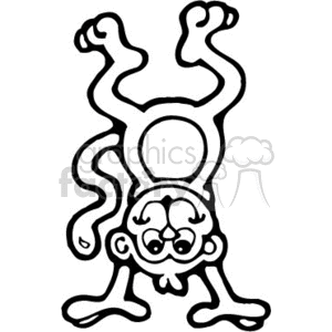 Monkey standing on his hands clipart. Royalty-free image # 133278