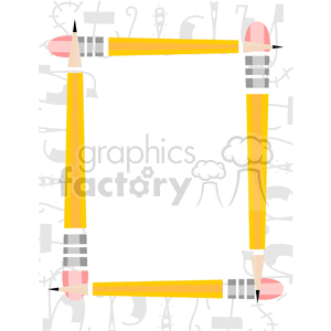 border borders frame frames education educational pencil pencils school  frames066.gif Clip Art Borders School supply supplies