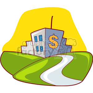   bank banks money building buildings office financial accounting accountant road roads path pathway income cash check  Clip Art Buildings 