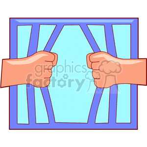cartoon jail bars getting bent clipart. Commercial use image # 134452