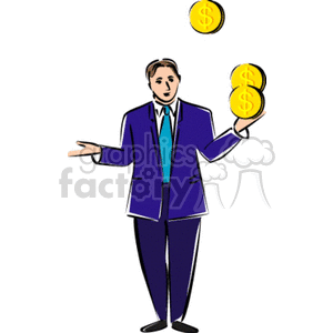   juggle juggling money bills coin coins business income man guy  business013.gif Clip Art Business 