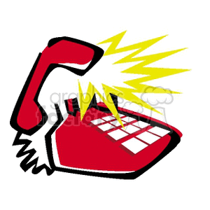   phones phone telephone telephones  0627TELEPHONE.gif Clip Art Business Phones ringing red old