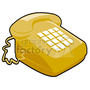 phones phone telephone telephones  PHONE01.gif Clip Art Business Phones retro cartoon yellow old