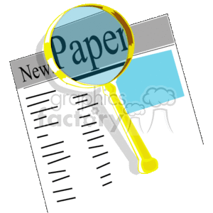   newspaper newspapers magnifying glass search looking searching find  sdm_magnifyinglass.gif Clip Art Business Supplies 