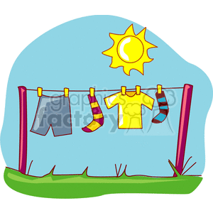  clothing clothes line shirt sun sunshine socks laundry  laundry201.gif Clip Art Clothing 