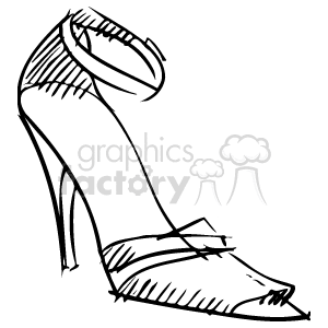  shoes shoe   Clth002b Clip Art Clothing heel heels high sketch drawing black white womens