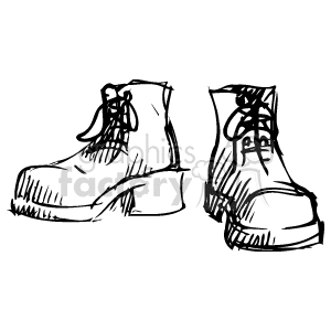 Sketched drawing of  boots clipart. Commercial use image # 137006