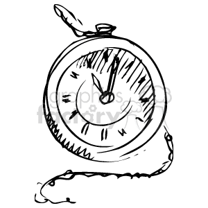 black and white pocket watch clipart. Royalty-free image # 137042