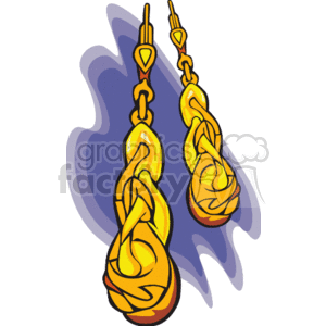 Gold teardrop shaped dangle earrings 
