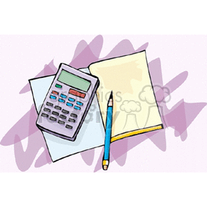 Cartoon calculator with book