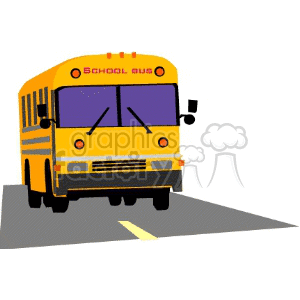 School bus driving down the road clipart. Commercial use image # 138605