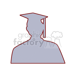 Silhouette of a high school graduating student clipart. Commercial use image # 138704