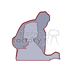 clipart - Silhouette of two adults .