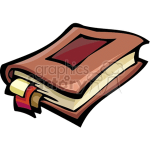 Old brown book with bookmarks sticking out of it clipart. Royalty-free image # 139337