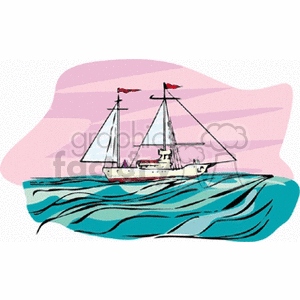   ship ships water boat boats  barquentine.gif Clip Art Entertainment 