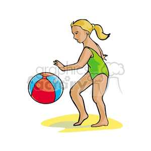   girl beach ball ball summer  girlball.gif Clip Art Entertainment 