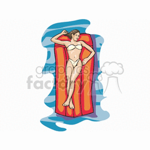 girl water girls swimming pool raft sun bathing vacation  Clip+Art Entertainment bikini