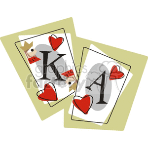 King and an Ace playing card clipart. Commercial use image # 140057