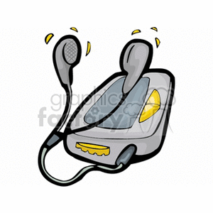 earbuds on an device clipart. Commercial use image # 140227