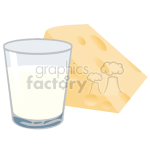 glass of milk and cheese clipart. Commercial use image # 140290