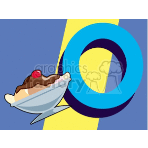 The letter O with ice cream sundae clipart. Royalty-free image # 140294