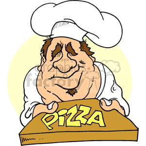   pizza maker guy food chef cook cooking  Pizza007.gif Clip Art Food-Drink Commercial giving handing box eating+out