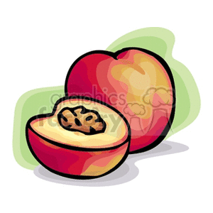 Sliced peach clipart. Commercial use image # 142031