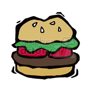 Cartoon hamburger clipart. Royalty-free image # 142162