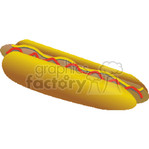Hot dog with mustard and catsup clipart. Royalty-free image # 142170
