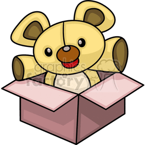 teddy bear in a box clipart. Royalty-free image # 142564