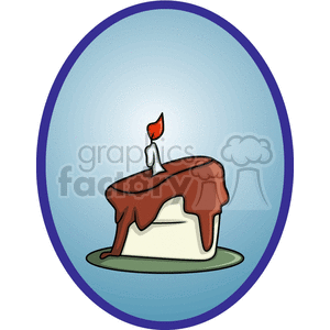 clipart - Chocolate frosted birthday cake.