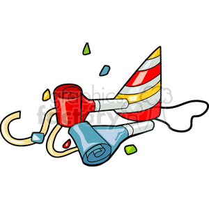 Birthday party noise makers clipart. Commercial use image # 142584