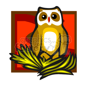 Golden Owl clipart. Commercial use image # 142785