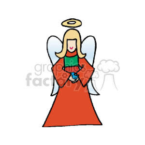 christmas_angel_with_bluebird clipart. Commercial use image # 143988