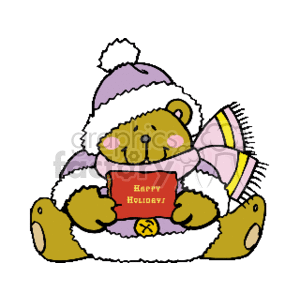   teddy bear bears christmas xmas santa  big_teddy_bear1_w_sign.gif Clip Art Holidays Christmas Bears 