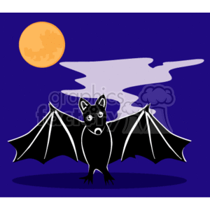   halloween holidays bat bats moon  Halloween_night_bat002.gif Clip Art Holidays Halloween 