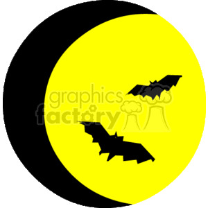   halloween holidays moon bat bats  moon_bats.gif Clip Art Holidays Halloween 