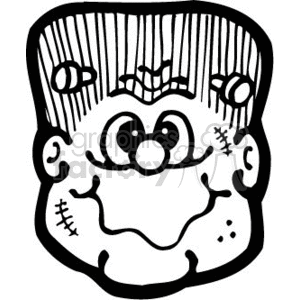 black and white monster head clipart. Royalty-free image # 144851