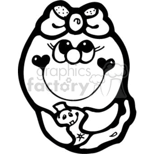black and white ghost holding a pumpkin clipart. Commercial use image # 144885