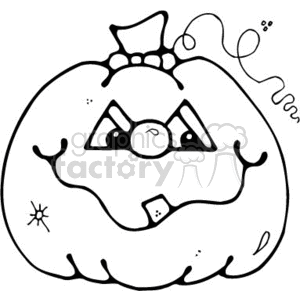 black and white cartoon pumpkin clipart. Commercial use image # 144939