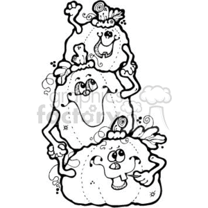 three funny cartoon jack-o-lanterns clipart. Commercial use image # 144943
