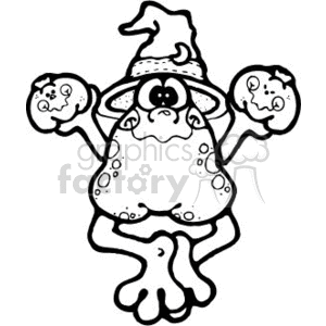 frog dressed up for Halloween clipart. Commercial use image # 144969