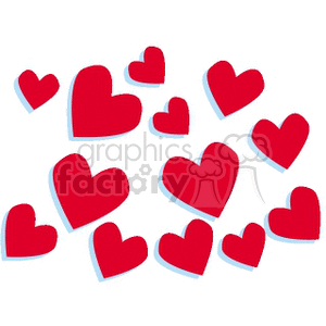   valentines day holidays love hearts heart  red simple multiple size big small VALENTINESDAYHEARTS01.gif Clip Art Holidays Valentines Day 
